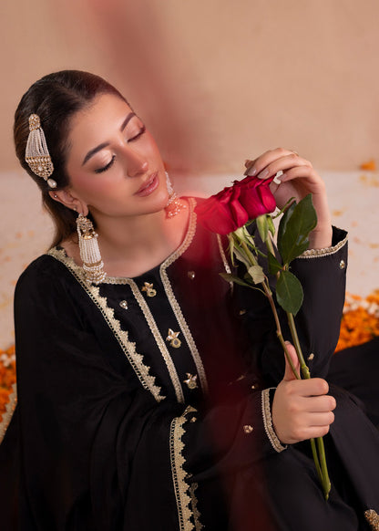 Black Raw Silk Festive Suit Online in Sri Lanka India Australia