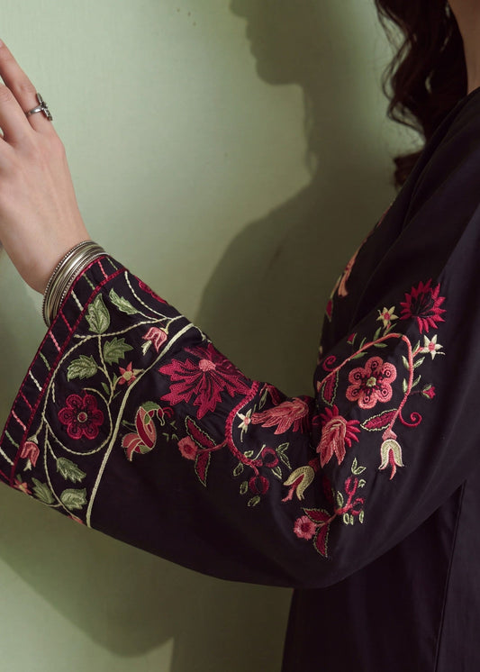Summer Wear Black Lawn Straight Trouser Suit Online in Sri Lanka India Australia