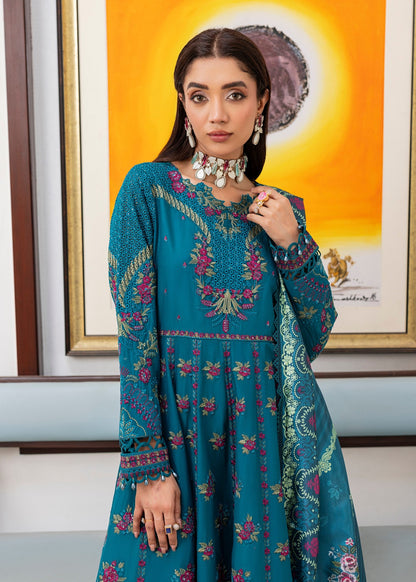 Pakistani Teal Lawn Printed Partywear Suit Online in Sri Lanka India Australia