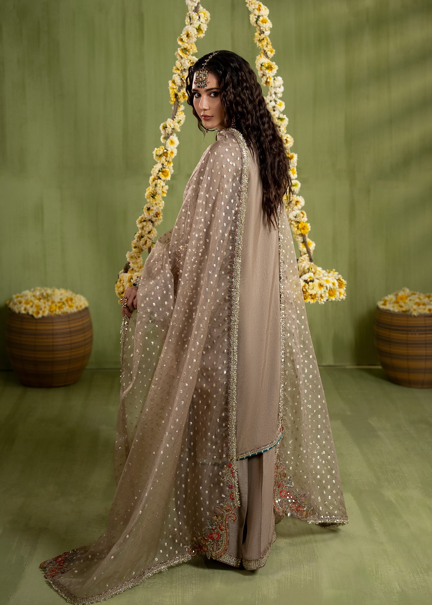 Pakistani Wedding Brown Embroidered Suit Online in Dubai DXB UAE Abudhabi Meena Bazaar