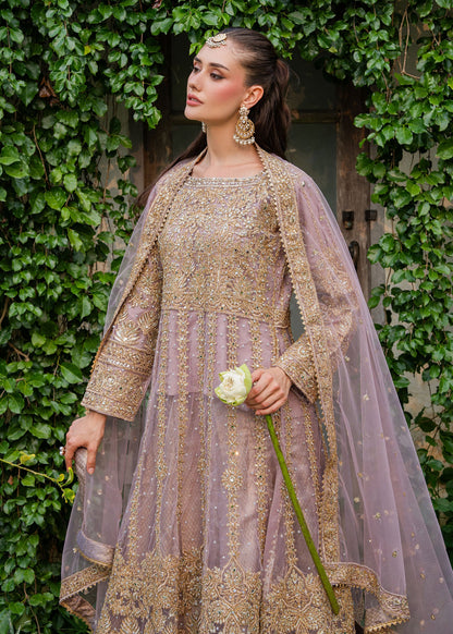 Pakistani Wedding Guest Mauve Chiffon Suit Online in KSA Riyadh Saudi Arabia Oman Bahrain Qatar