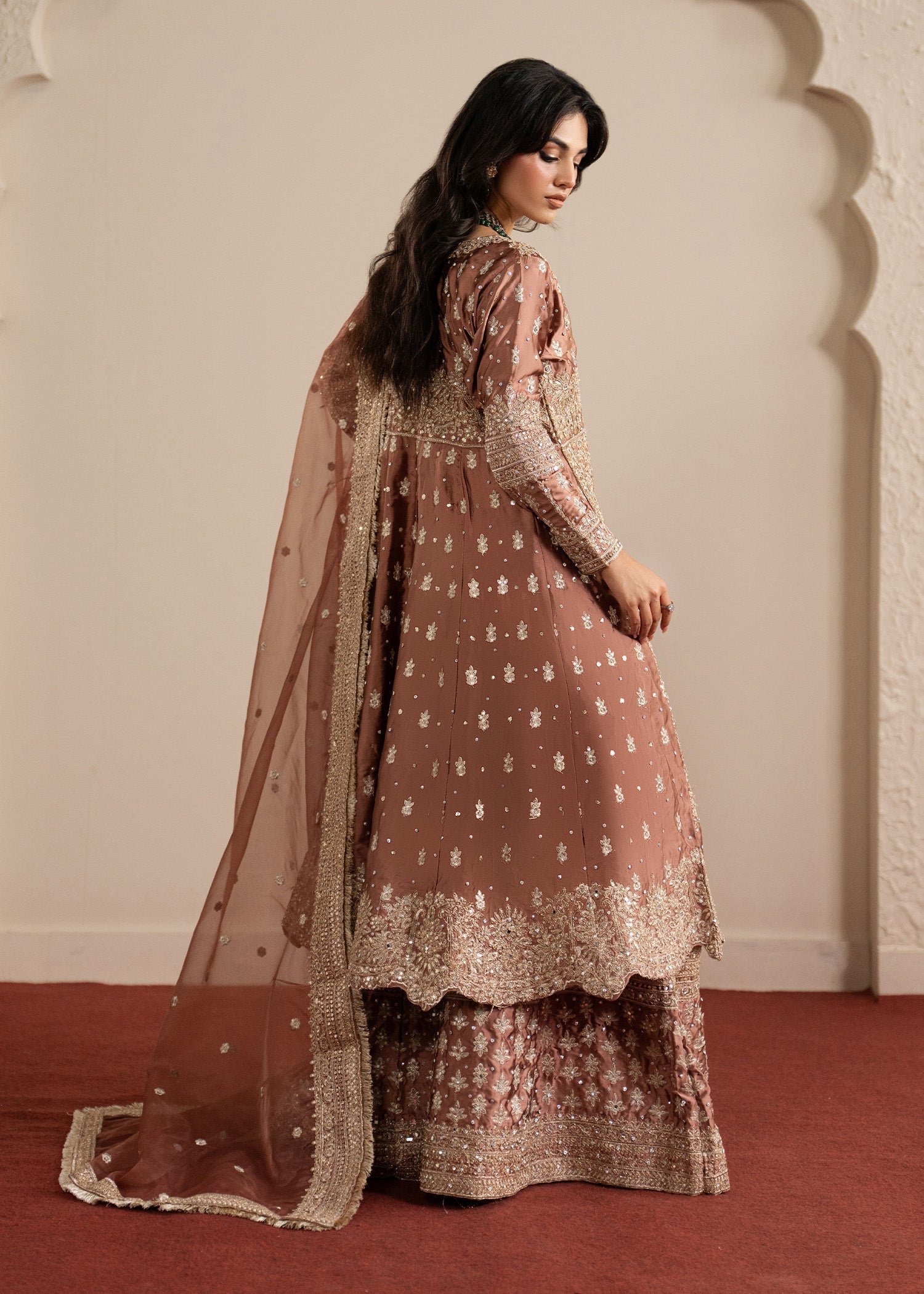 Pakistani Wedding Guest Wear Organza Sharara Online in Sri Lanka India Australia