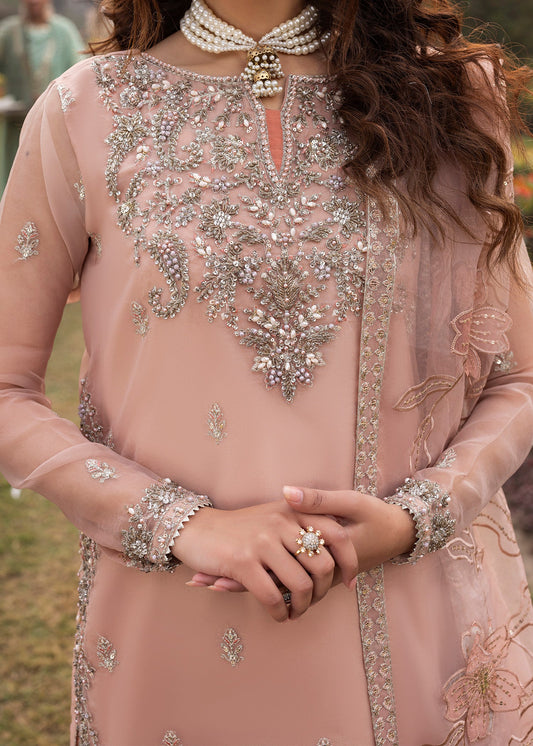 Pakistani Wedding Guest Wear Organza Sharara Suit Online in KSA Riyadh Saudi Arabia Oman Bahrain Qatar