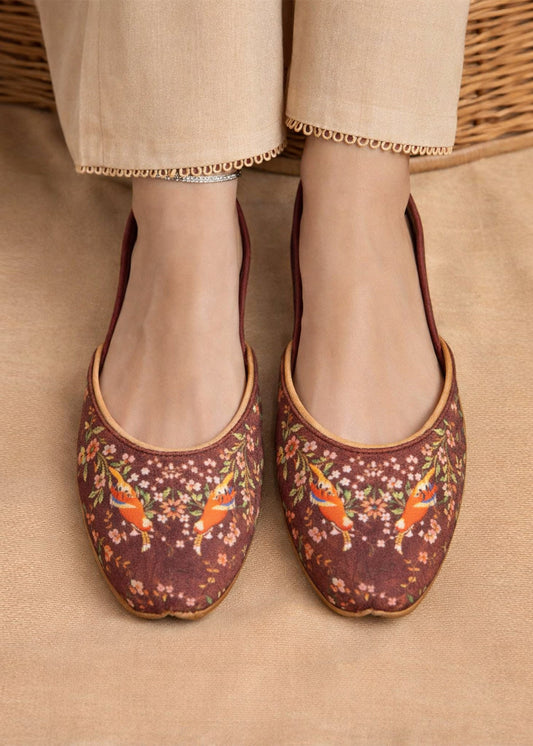 Pakistani Wedding Khussa Maroon Velvet Online in UK USA Canada