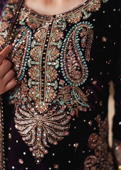 Pakistani Wedding Velvet Embroidered Suit Online in KSA Riyadh Saudi Arabia Oman Bahrain Qatar