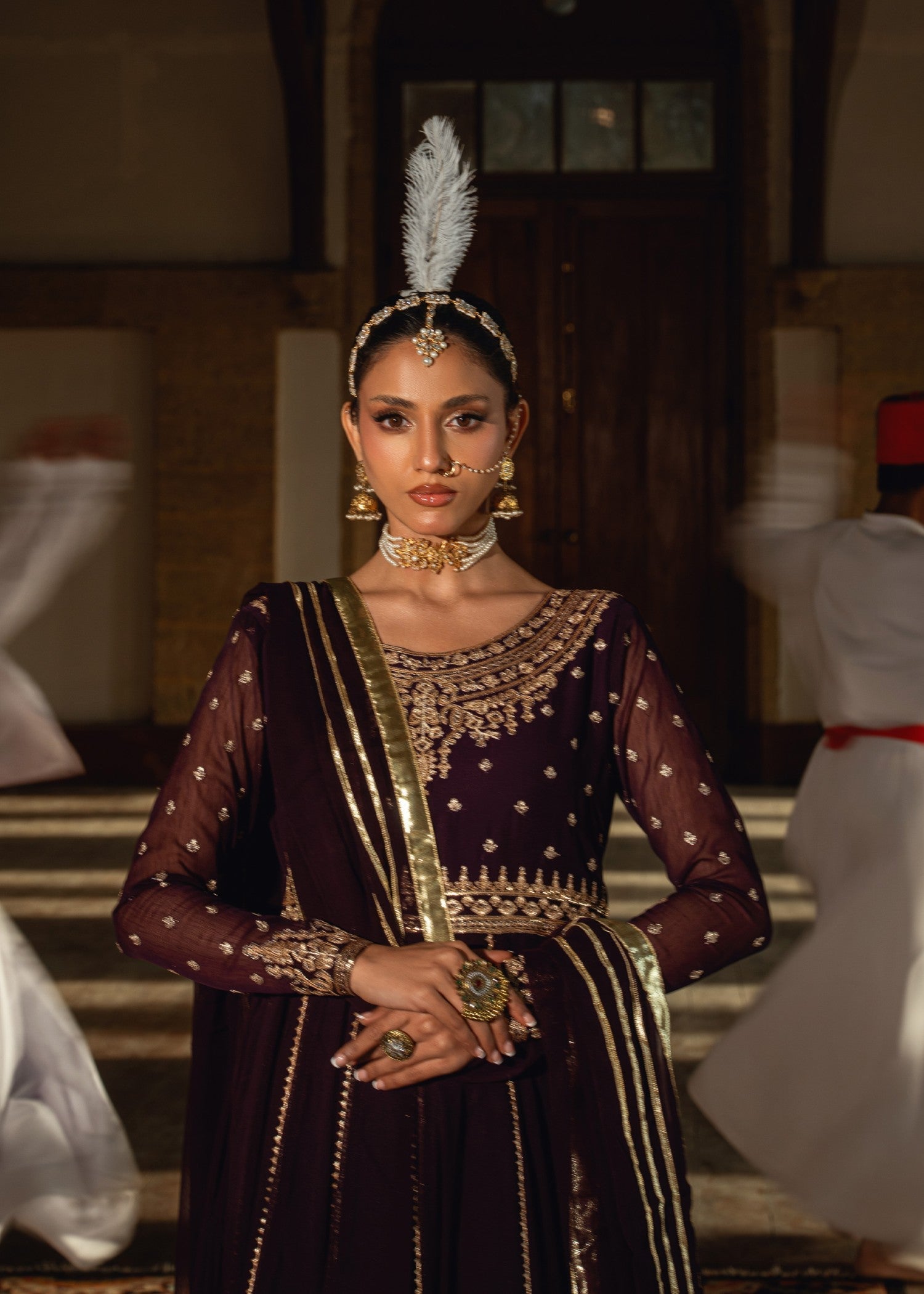Pakistani Wine Chiffon Embroidered Suit Online in KSA Riyadh Saudi Arabia Oman Bahrain Qatar