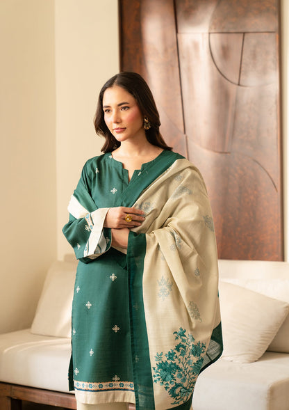 Pakistani Winter Khaddar Salwar Kameez 3 Piece Online in KSA Riyadh Saudi Arabia Oman Bahrain Qatar