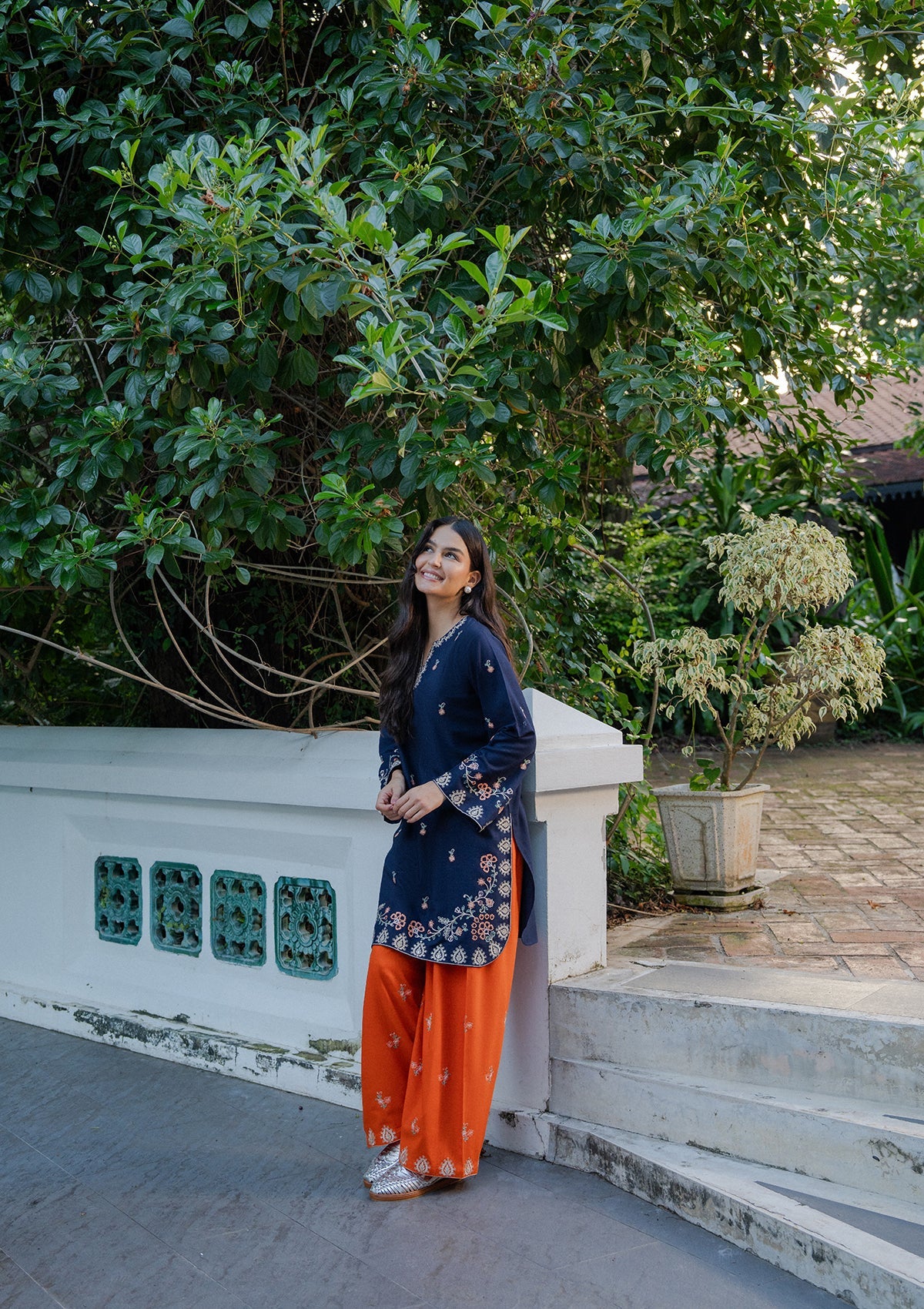 Pakistani Winter Kurta Set Dark Blue Khaddar Online in Dubai UAE Abudhabi Ajman Sharjah