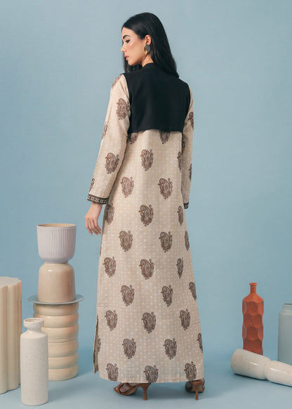 Pakistani Winter Wear Beige Khaddar Pishwas Online in KSA Riyadh Saudi Arabia Oman Bahrain Qatar