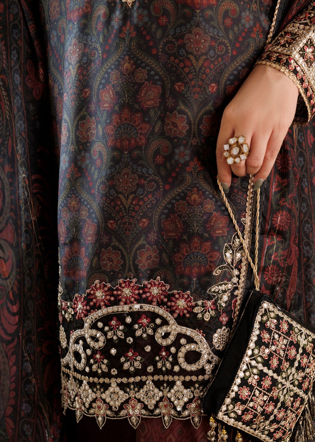 Pakistani Winter Wear Black Khaddar Suit Online in Dubai UAE Abudhabi Ajman Sharjah