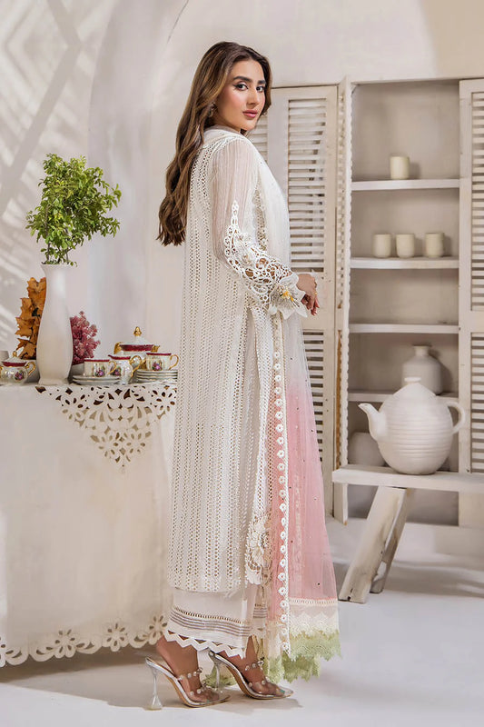 3D & Crochet Hand Embroidered Cotton Chikankari Suit