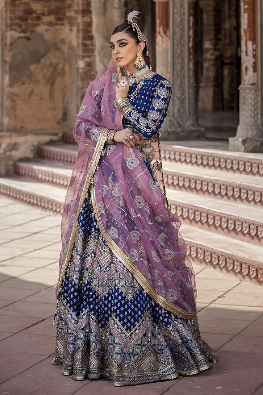 Navy Blue Handmade Lehenga Choli / Anarkali