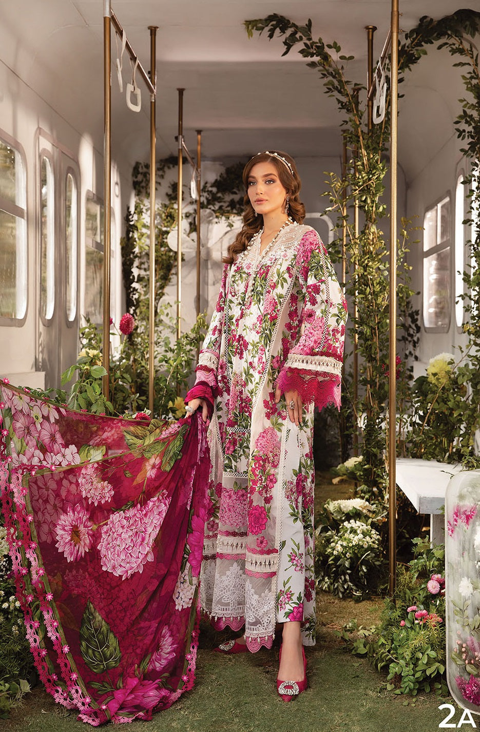 Pure Lawn Suit with Chiffon Dupatta