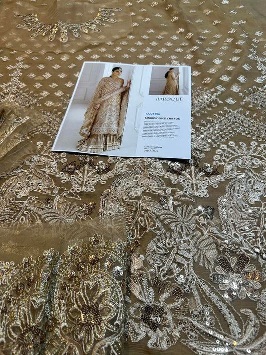 Ivory Gold Pure Chiffon Suit