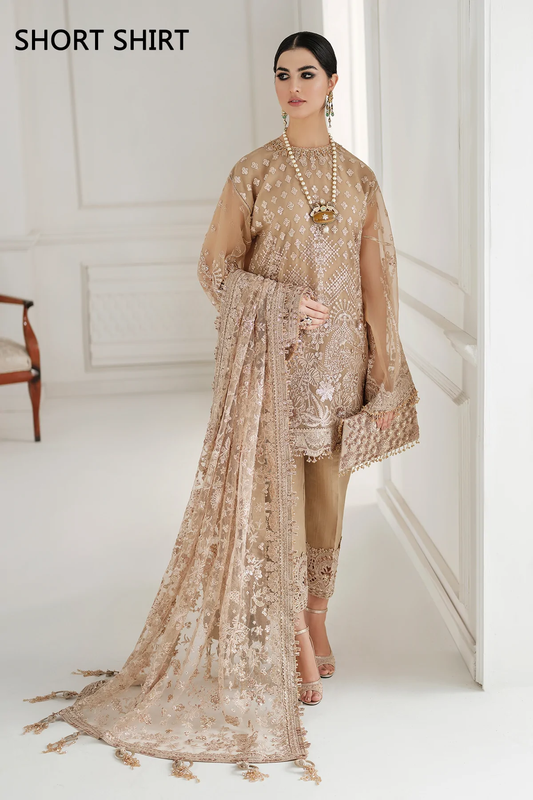 Ivory Gold Pure Chiffon Suit