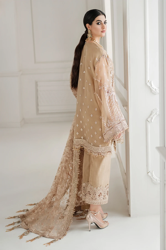Ivory Gold Pure Chiffon Suit