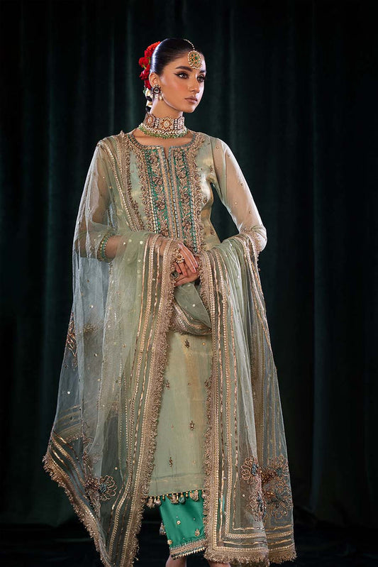 Turquoise Readymade Pure Maysuri Suit