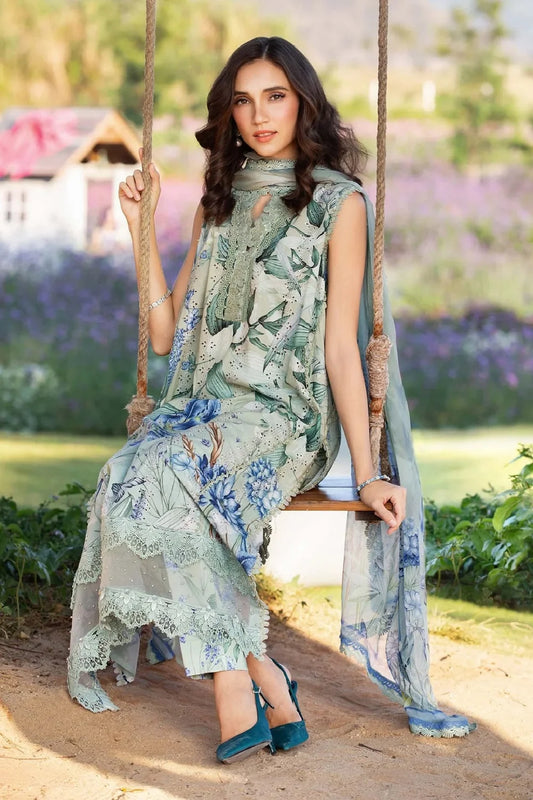 Dusty Green Chikankari Lawn Suit