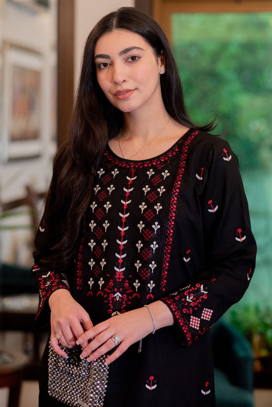 Embroidered Kurta with Straight Pants