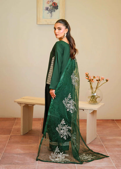 Dark Green Long Kurta Set with Dupatta
