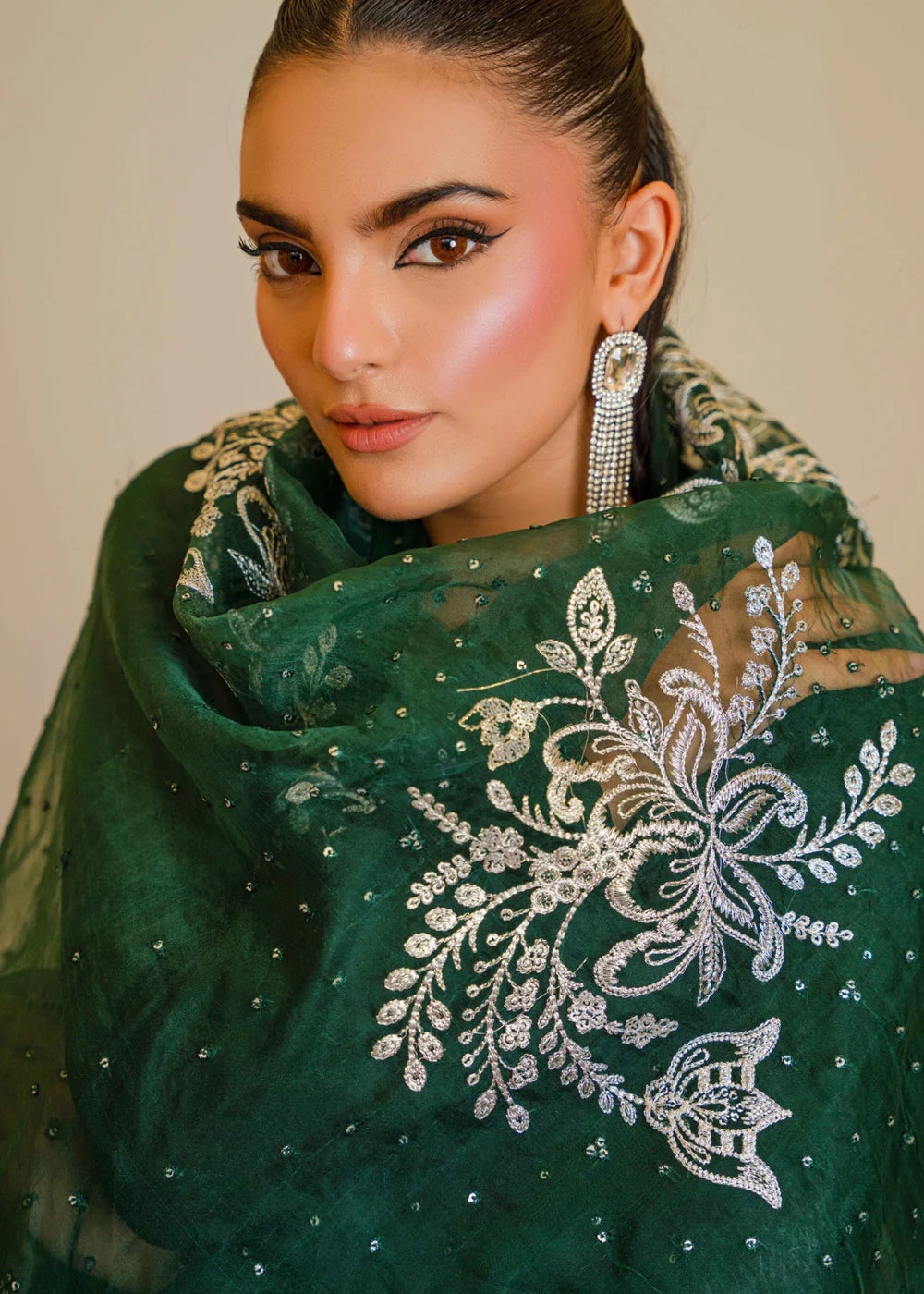 Dark Green Long Kurta Set with Dupatta