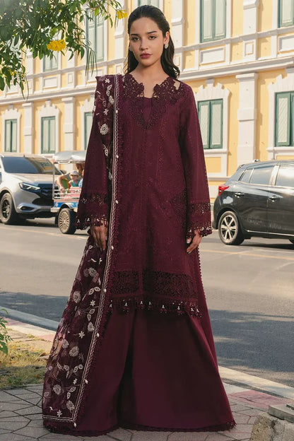 Maroon Chikankari Luxury Lawn Suit