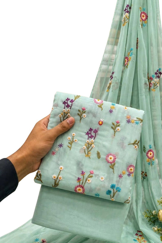Pistachio Green Embroidered Lawn Suit