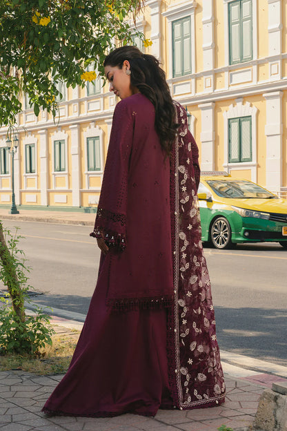 Maroon Chikankari Luxury Lawn Suit