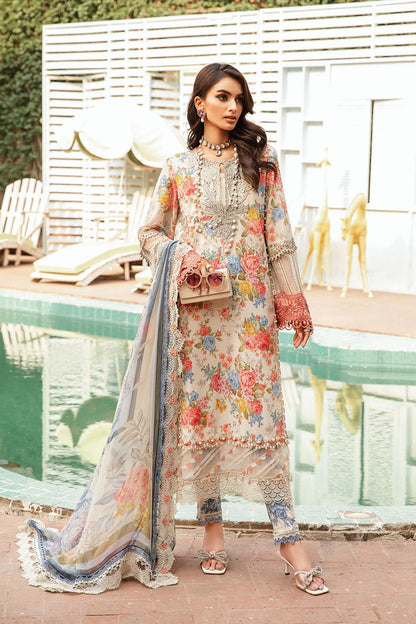 Off White Lawn Suit with Chiffon Dupatta