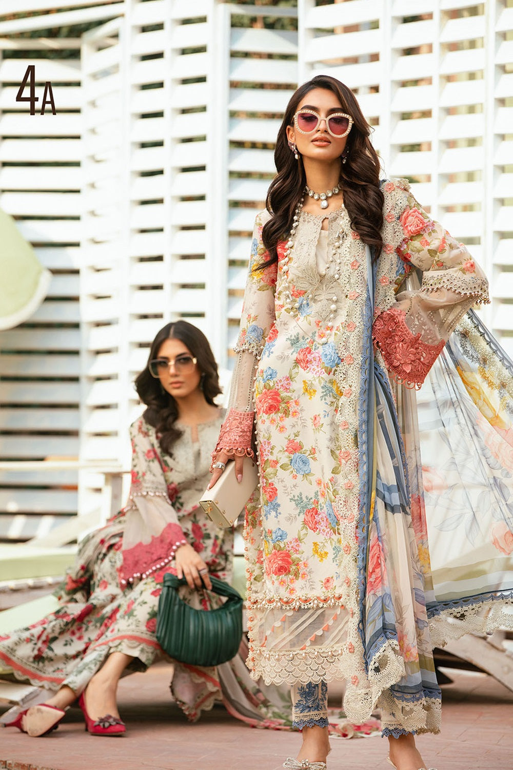 Off White Lawn Suit with Chiffon Dupatta