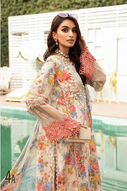 Off White Lawn Suit with Chiffon Dupatta