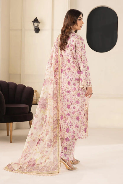 Pink Pure Lawn Suit with Chiffon Dupatta