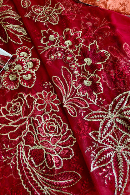 Barn Red Bridal Lehenga / Peshwas