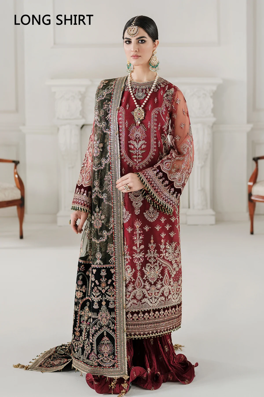 Cranberry Maroon Embroidered Suit