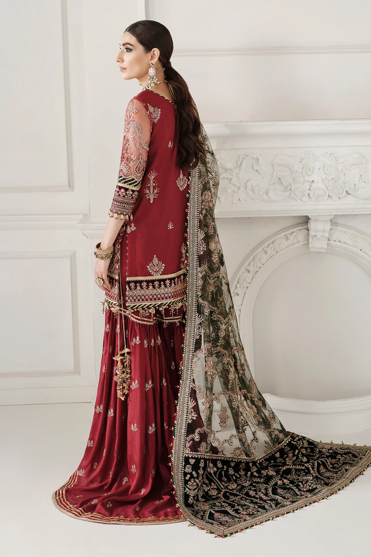 Cranberry Maroon Embroidered Suit