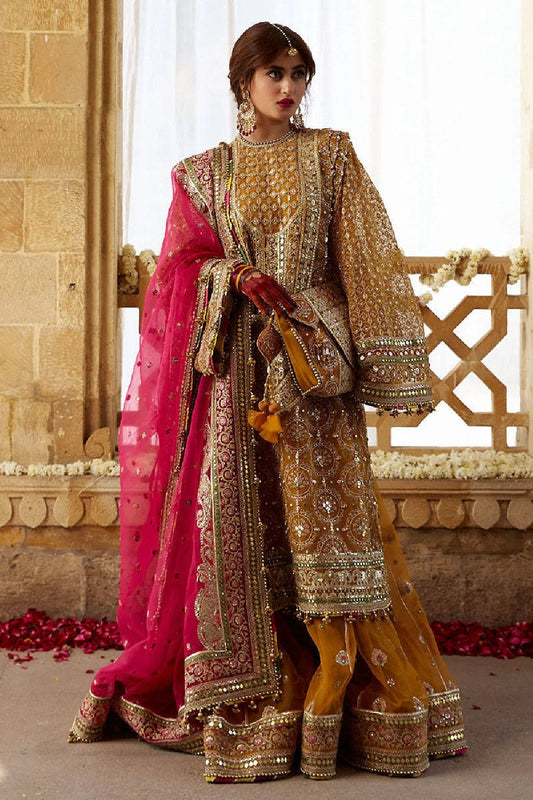 Mustard Embroidered Gharara