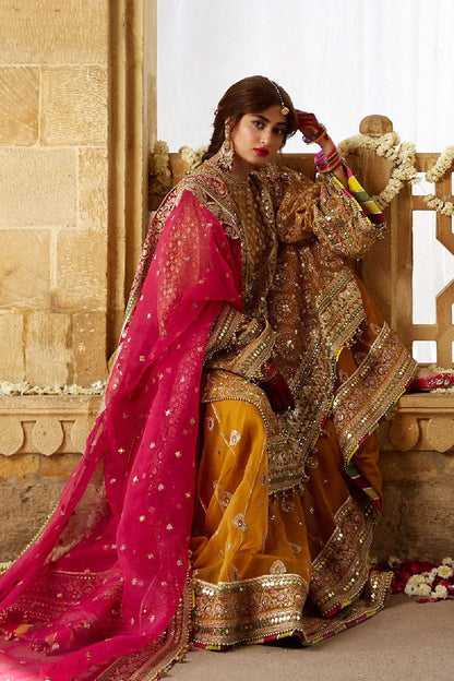 Mustard Embroidered Gharara