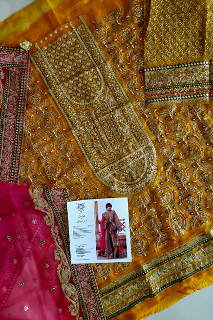 Mustard Embroidered Gharara