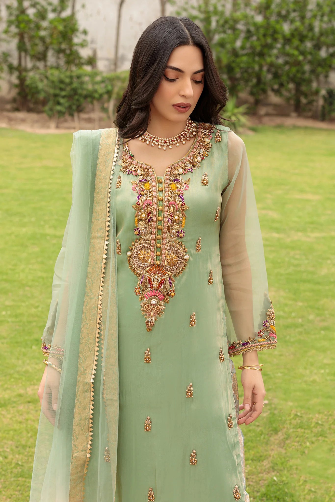 Mint Green Readymade Pure Cotton Suit