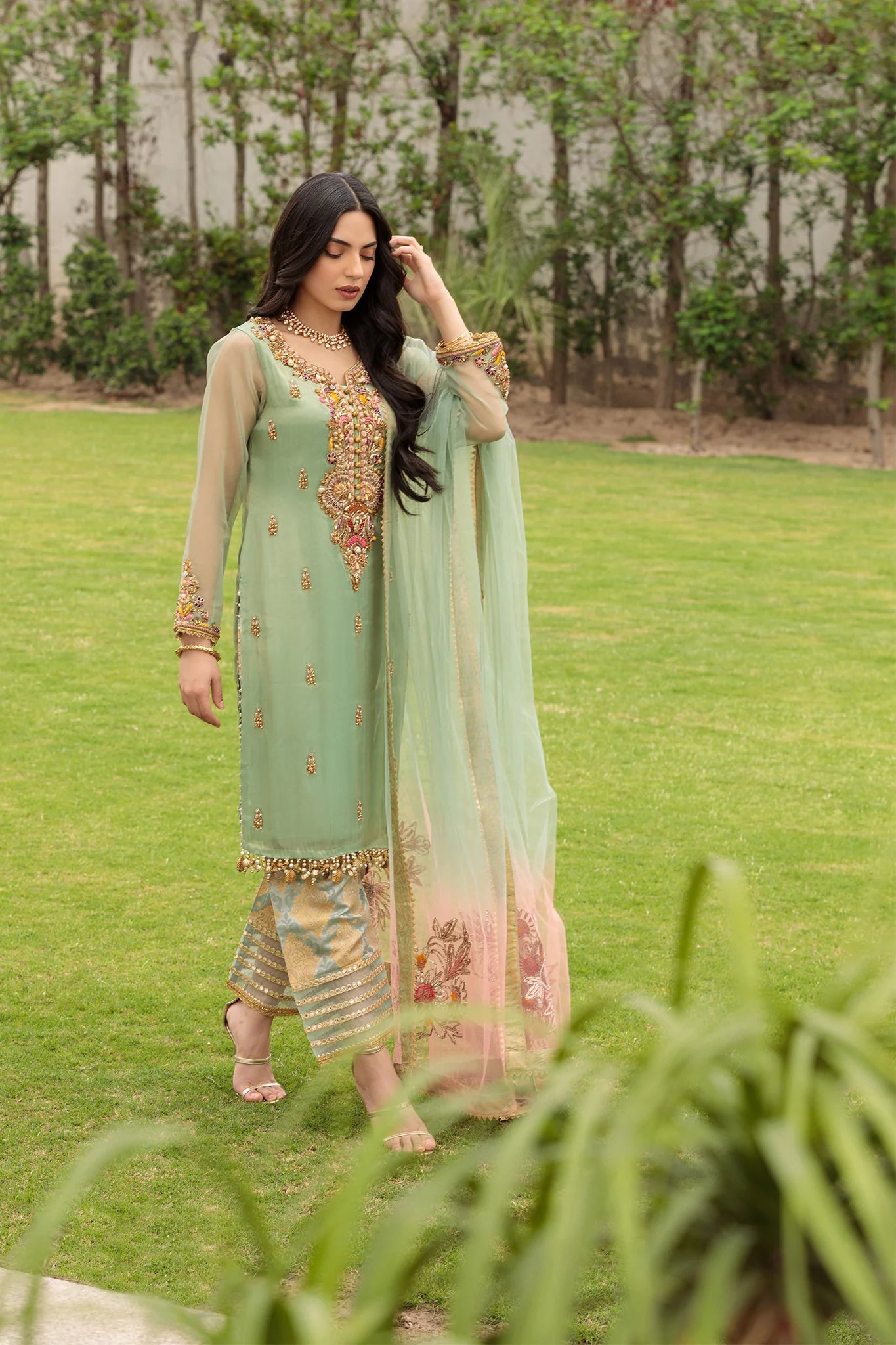 Mint Green Readymade Pure Cotton Suit