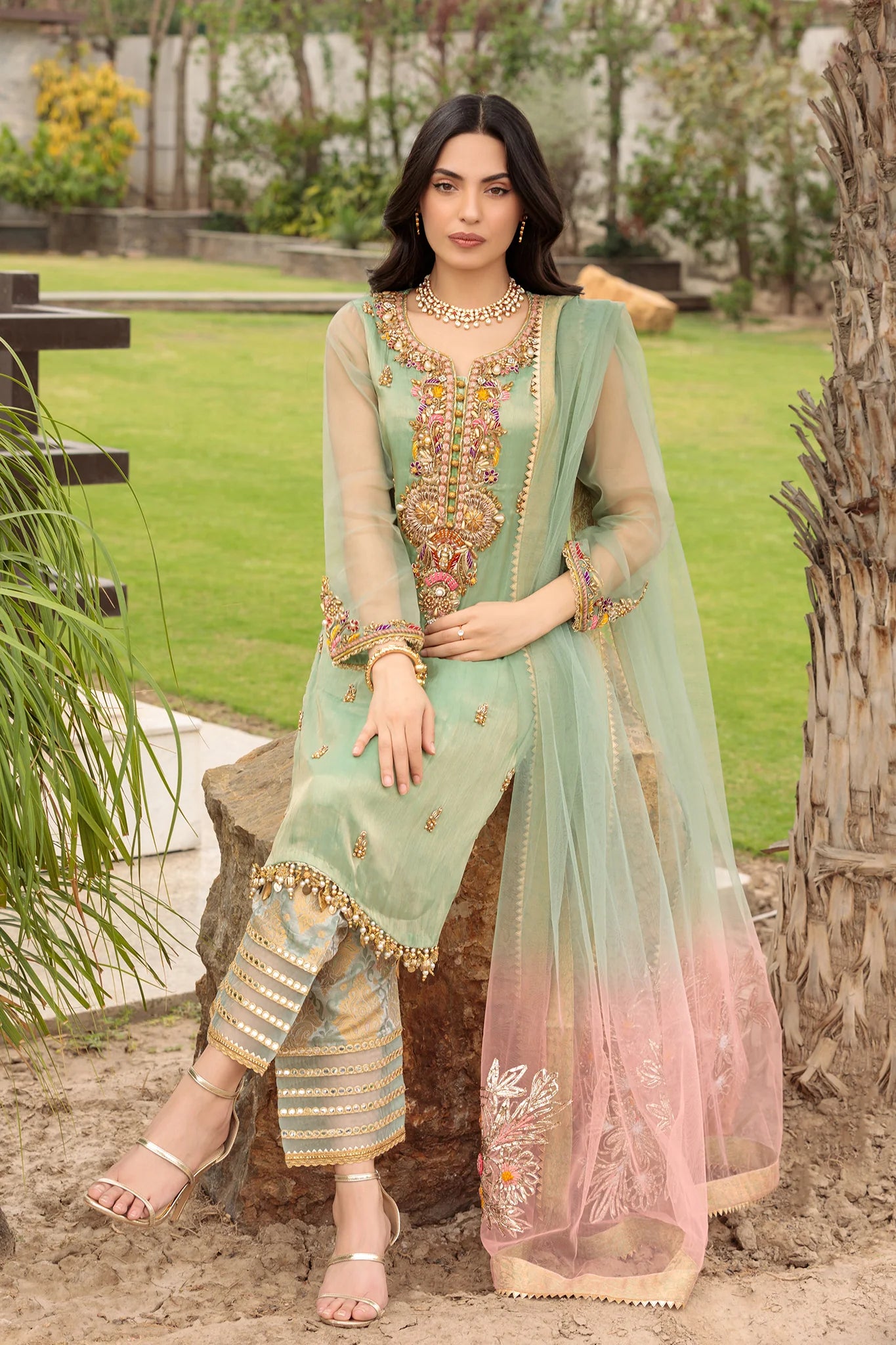 Mint Green Readymade Pure Cotton Suit