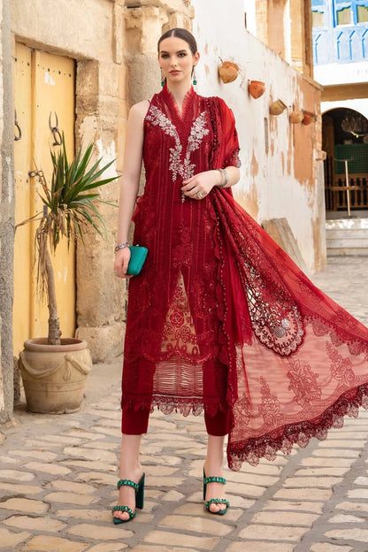 Red Embroidered Lawn Suit