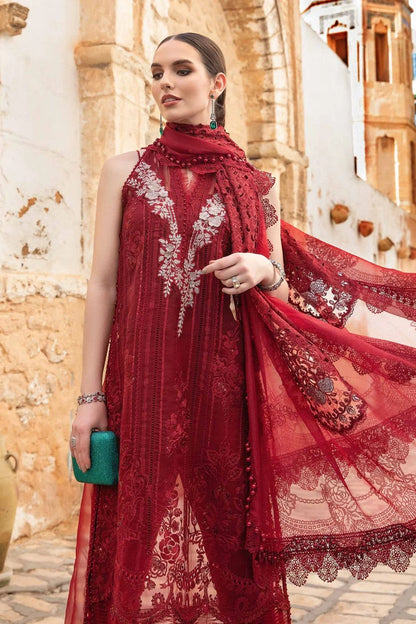 Red Embroidered Lawn Suit