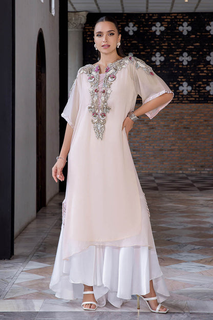 Hand Embroidered Pale Pink Suit with 3D Work