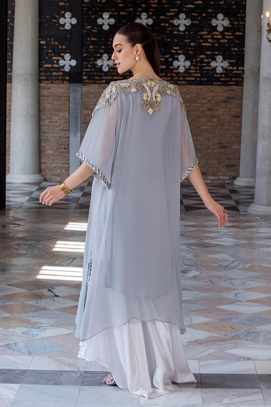 Light Purple 2pc Suit with 3D Work