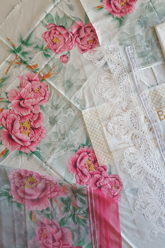 Rose Printed Lawn Suit