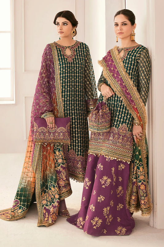 Pure Chiffon Suit with Multicolor Dupatta
