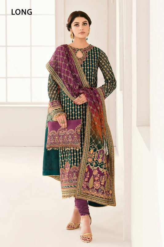 Pure Chiffon Suit with Multicolor Dupatta