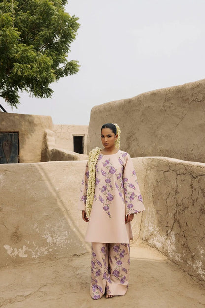 Pale Pink Embroidered Lawn Cotton Shalwar Kameez Online in Dubai UAE Abudhabi Ajman Sharjah