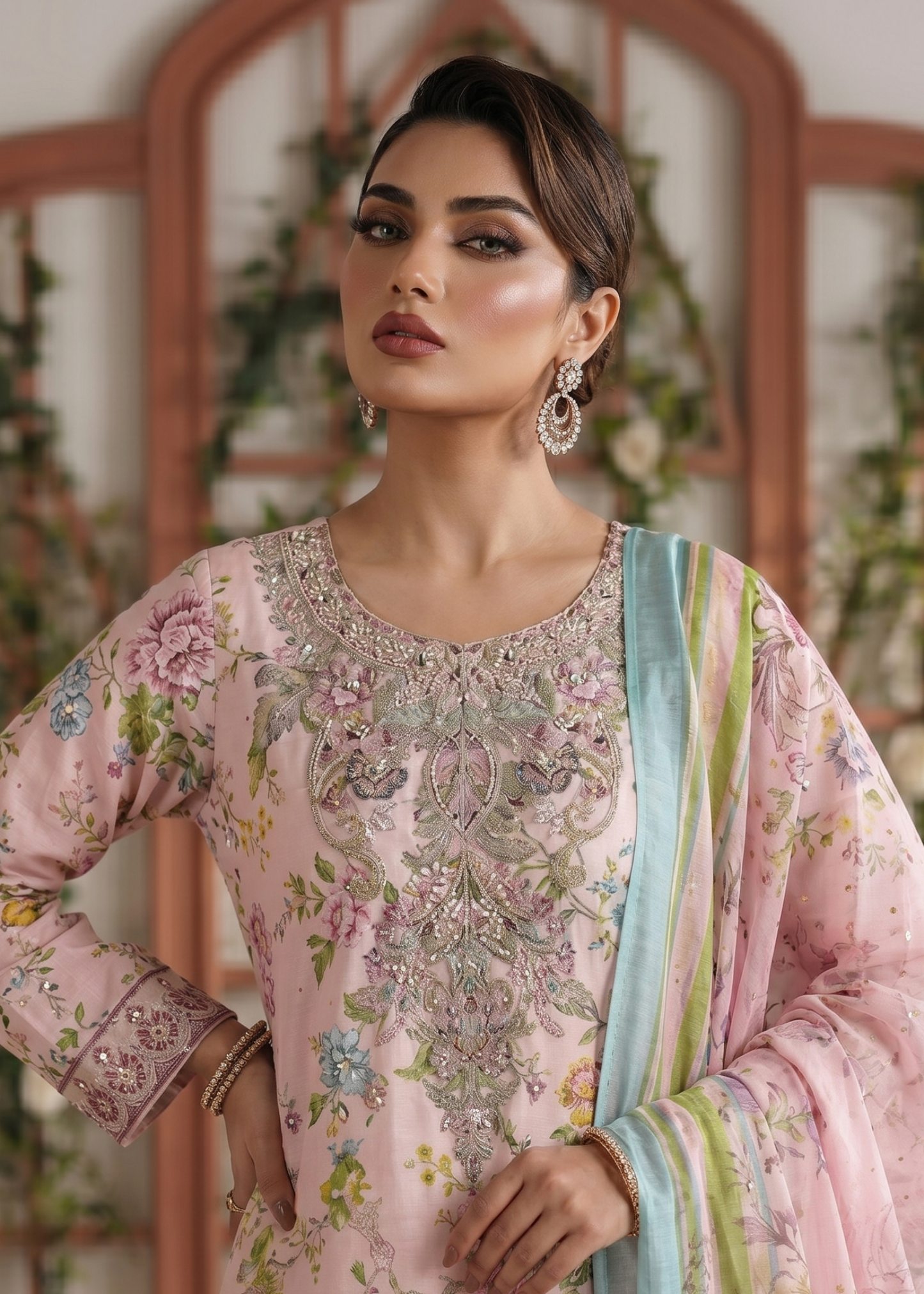 Pale Pink Lawn 3 Piece Gharara Online in Dubai DXB UAE Abudhabi Meena Bazaar